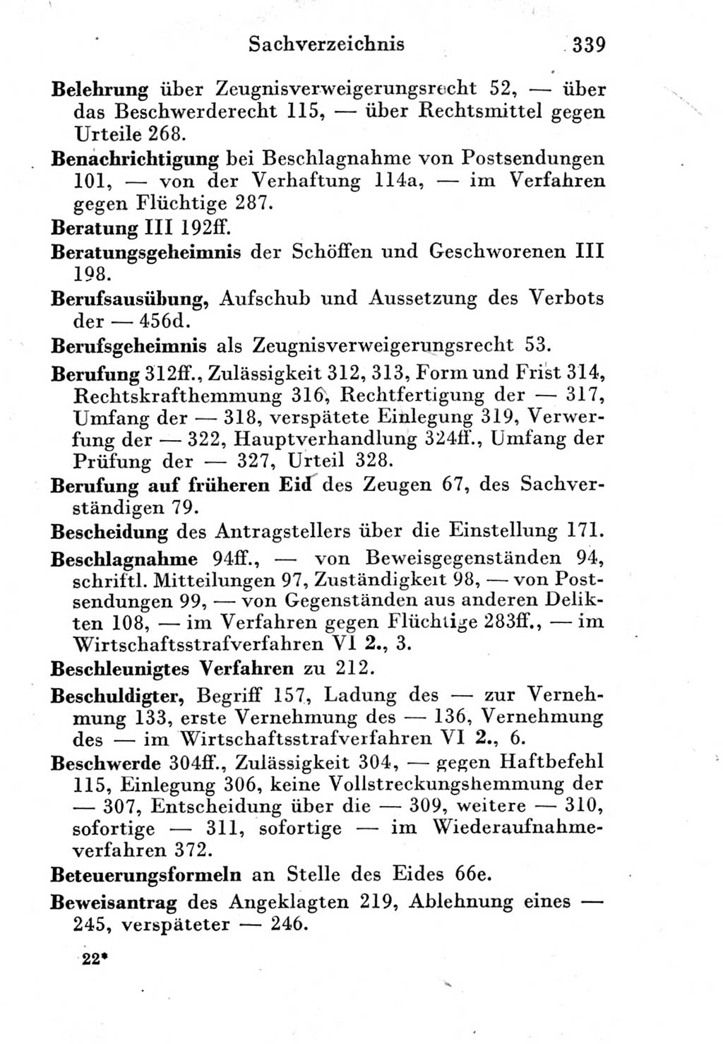 Strafprozeßordnung (StPO), Gerichtsverfassungsgesetz (GVG) und zahlreiche Nebengesetze der Deutschen Demokratischen Republik (DDR) 1950, Seite 339 (StPO GVG Ges. DDR 1950, S. 339)
