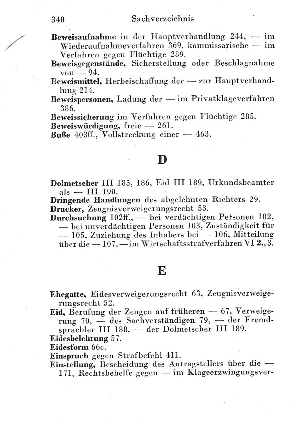 Strafprozeßordnung (StPO), Gerichtsverfassungsgesetz (GVG) und zahlreiche Nebengesetze der Deutschen Demokratischen Republik (DDR) 1950, Seite 340 (StPO GVG Ges. DDR 1950, S. 340)