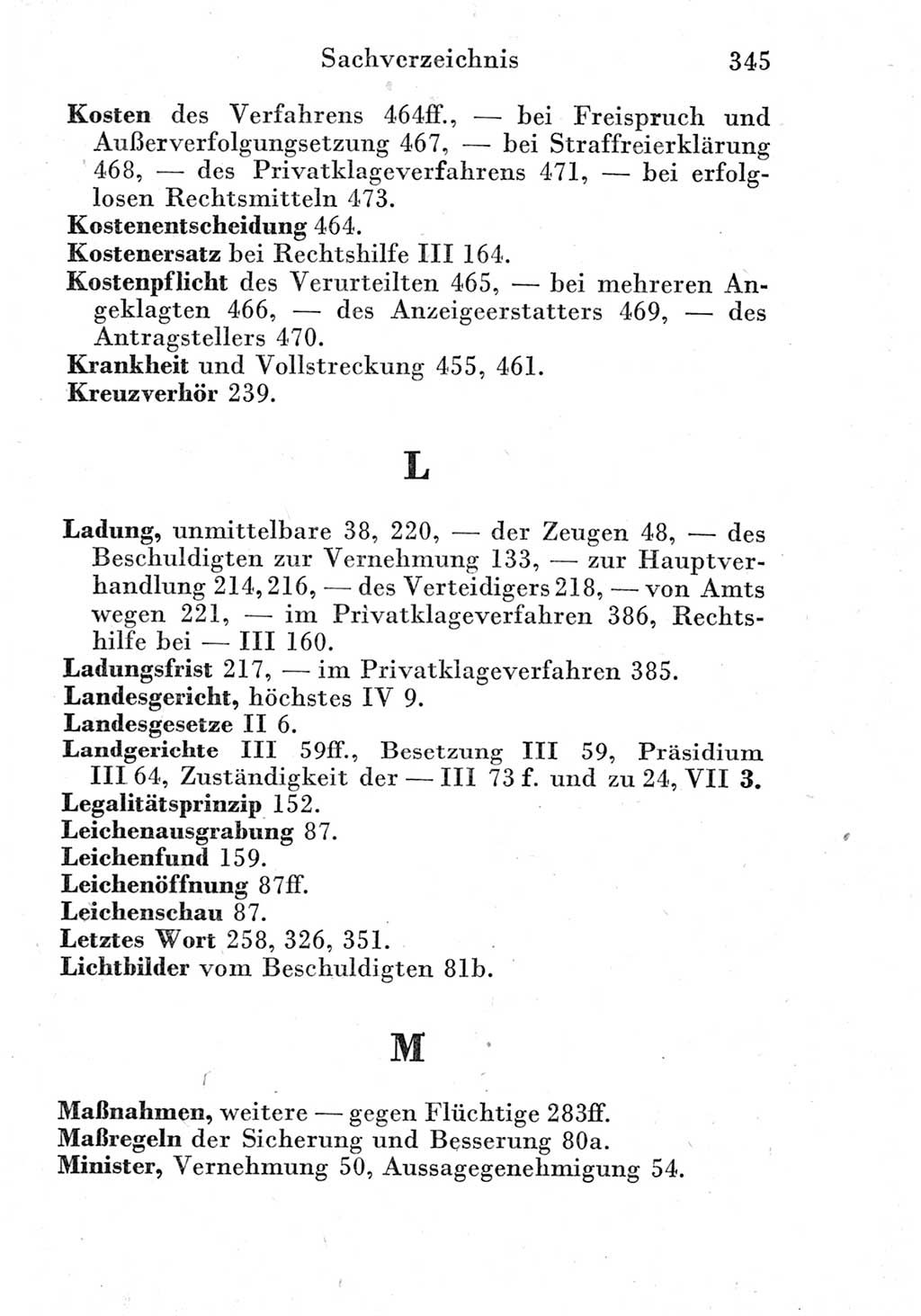 Strafprozeßordnung (StPO), Gerichtsverfassungsgesetz (GVG) und zahlreiche Nebengesetze der Deutschen Demokratischen Republik (DDR) 1950, Seite 345 (StPO GVG Ges. DDR 1950, S. 345)