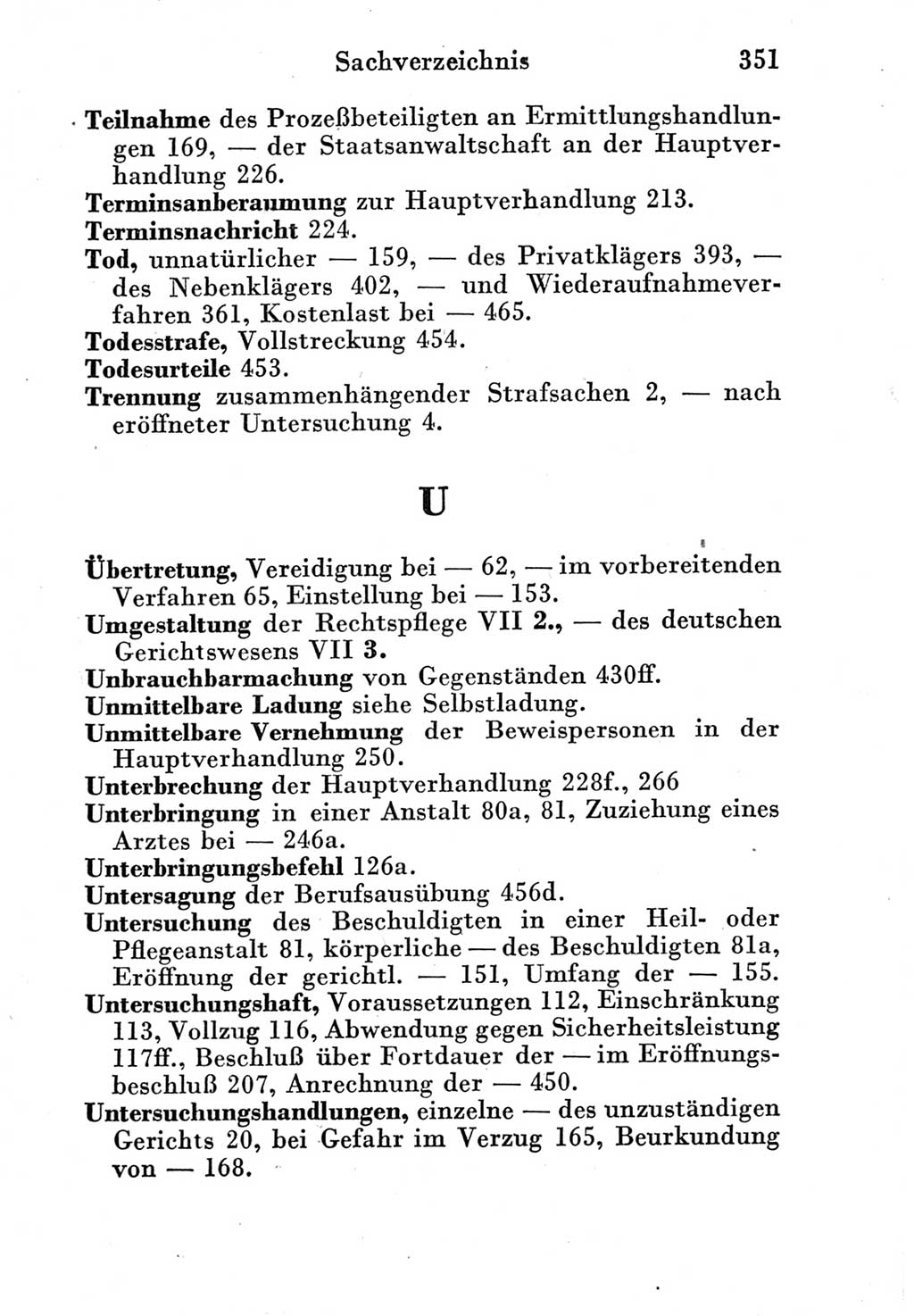 Strafprozeßordnung (StPO), Gerichtsverfassungsgesetz (GVG) und zahlreiche Nebengesetze der Deutschen Demokratischen Republik (DDR) 1950, Seite 351 (StPO GVG Ges. DDR 1950, S. 351)