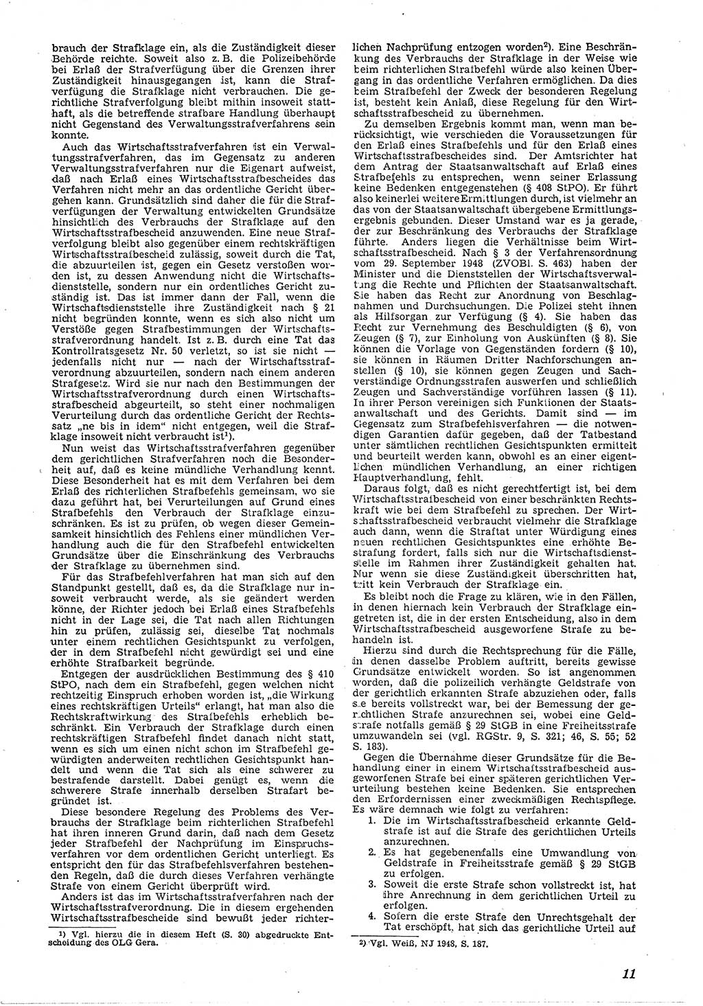 Neue Justiz (NJ), Zeitschrift für Recht und Rechtswissenschaft [Deutsche Demokratische Republik (DDR)], 4. Jahrgang 1950, Seite 11 (NJ DDR 1950, S. 11)