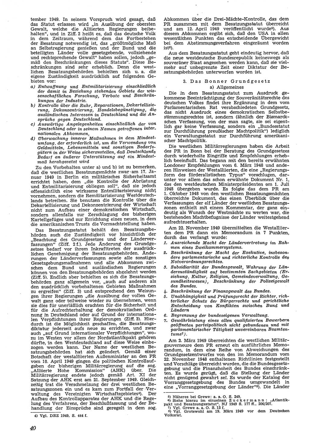 Neue Justiz (NJ), Zeitschrift für Recht und Rechtswissenschaft [Deutsche Demokratische Republik (DDR)], 4. Jahrgang 1950, Seite 40 (NJ DDR 1950, S. 40)