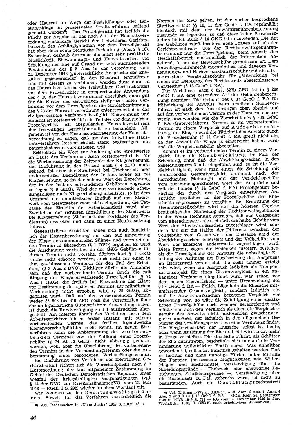 Neue Justiz (NJ), Zeitschrift für Recht und Rechtswissenschaft [Deutsche Demokratische Republik (DDR)], 4. Jahrgang 1950, Seite 46 (NJ DDR 1950, S. 46)