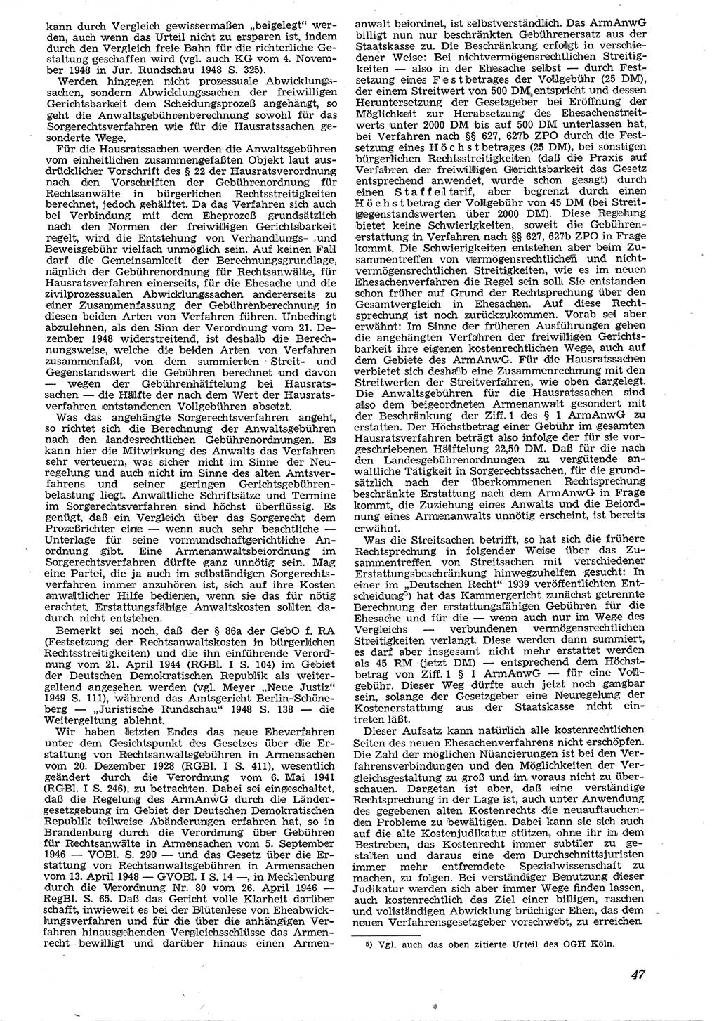 Neue Justiz (NJ), Zeitschrift für Recht und Rechtswissenschaft [Deutsche Demokratische Republik (DDR)], 4. Jahrgang 1950, Seite 47 (NJ DDR 1950, S. 47)