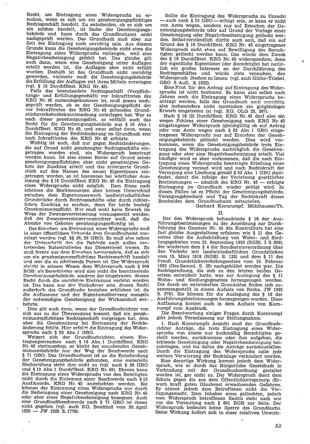 Neue Justiz (NJ), Zeitschrift für Recht und Rechtswissenschaft [Deutsche Demokratische Republik (DDR)], 4. Jahrgang 1950, Seite 53 (NJ DDR 1950, S. 53)