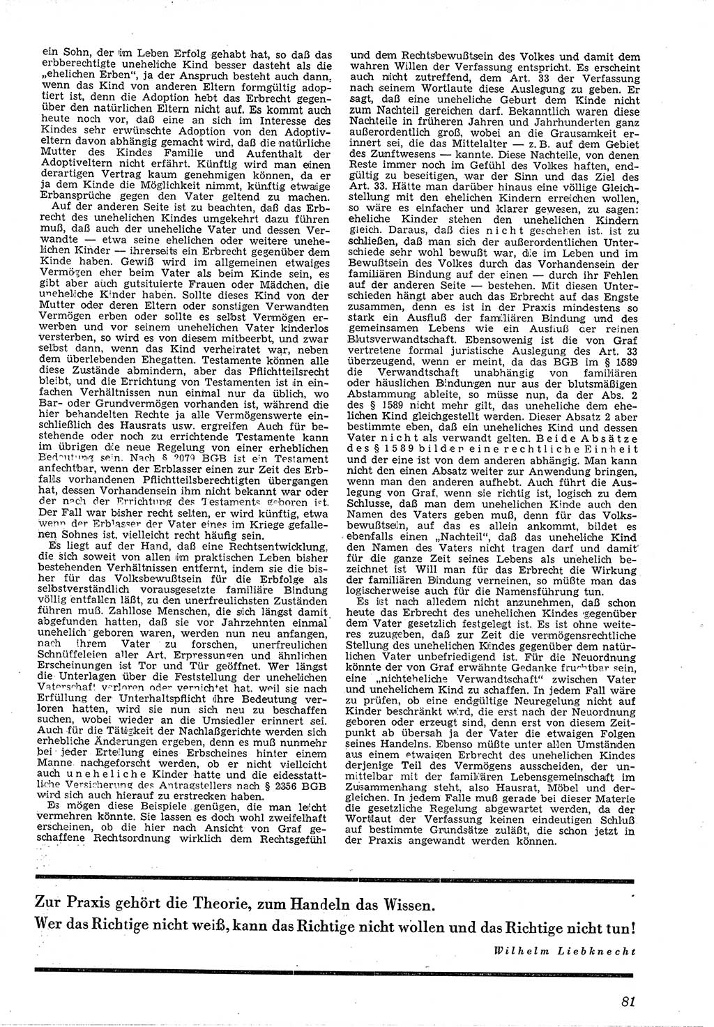 Neue Justiz (NJ), Zeitschrift für Recht und Rechtswissenschaft [Deutsche Demokratische Republik (DDR)], 4. Jahrgang 1950, Seite 81 (NJ DDR 1950, S. 81)