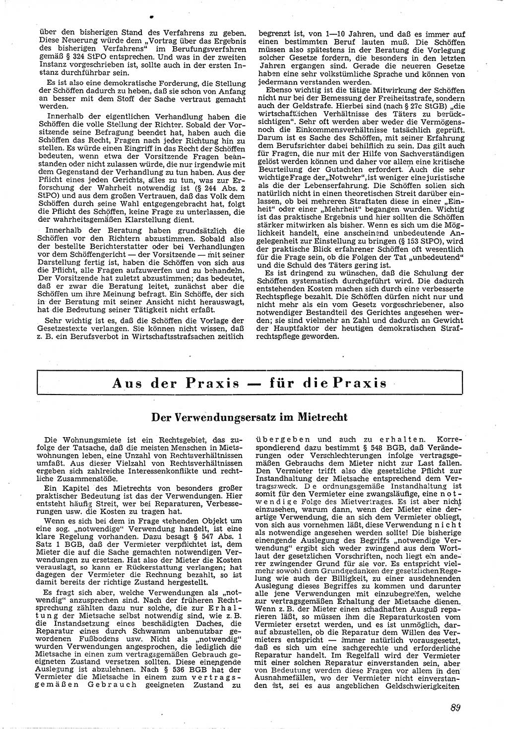 Neue Justiz (NJ), Zeitschrift für Recht und Rechtswissenschaft [Deutsche Demokratische Republik (DDR)], 4. Jahrgang 1950, Seite 89 (NJ DDR 1950, S. 89)