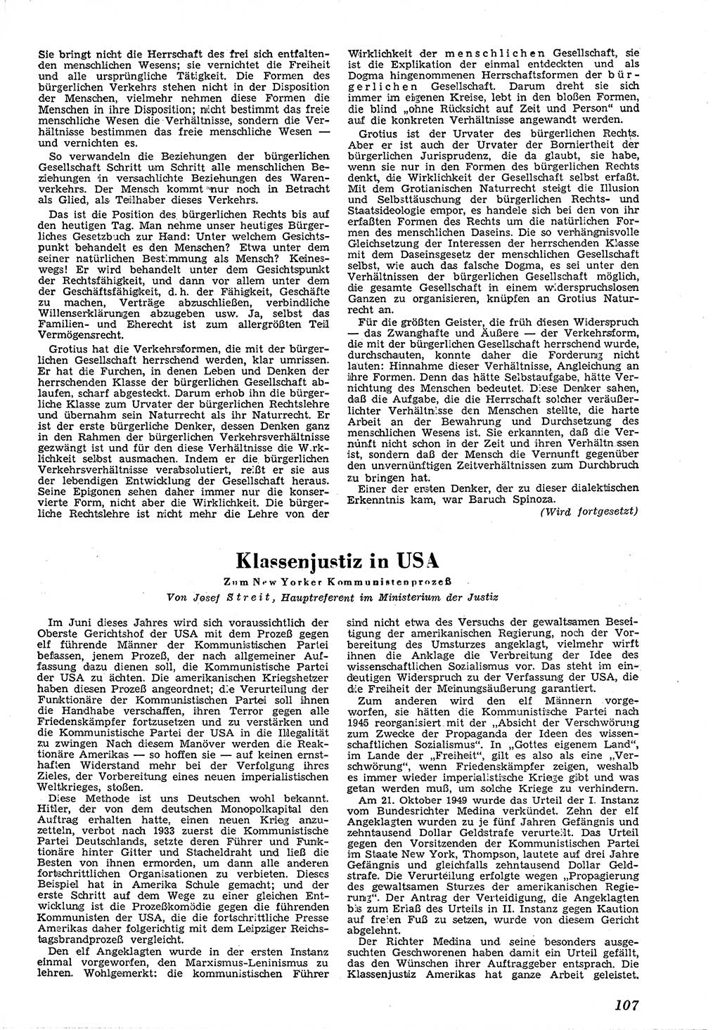 Neue Justiz (NJ), Zeitschrift für Recht und Rechtswissenschaft [Deutsche Demokratische Republik (DDR)], 4. Jahrgang 1950, Seite 107 (NJ DDR 1950, S. 107)