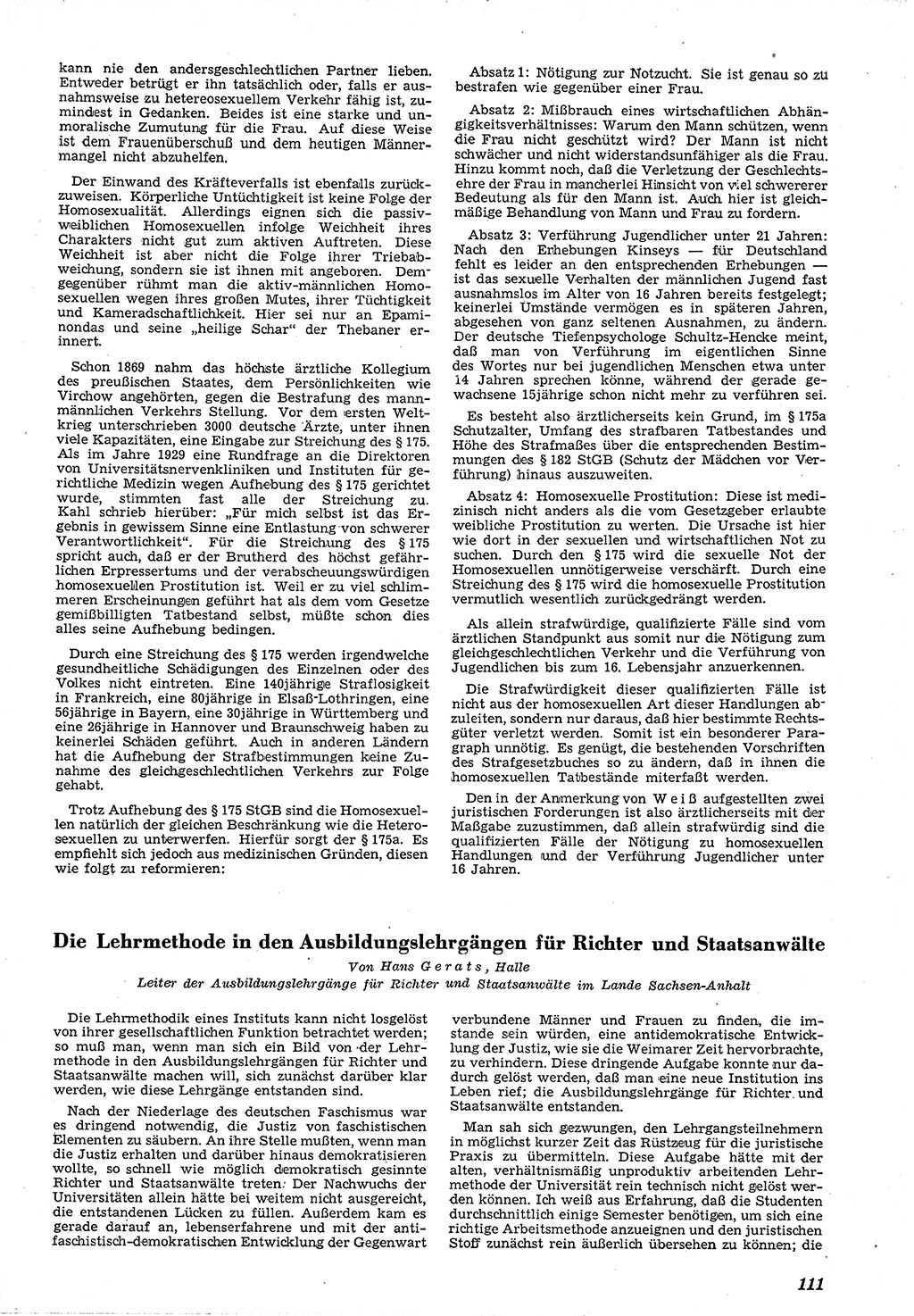 Neue Justiz (NJ), Zeitschrift für Recht und Rechtswissenschaft [Deutsche Demokratische Republik (DDR)], 4. Jahrgang 1950, Seite 111 (NJ DDR 1950, S. 111)