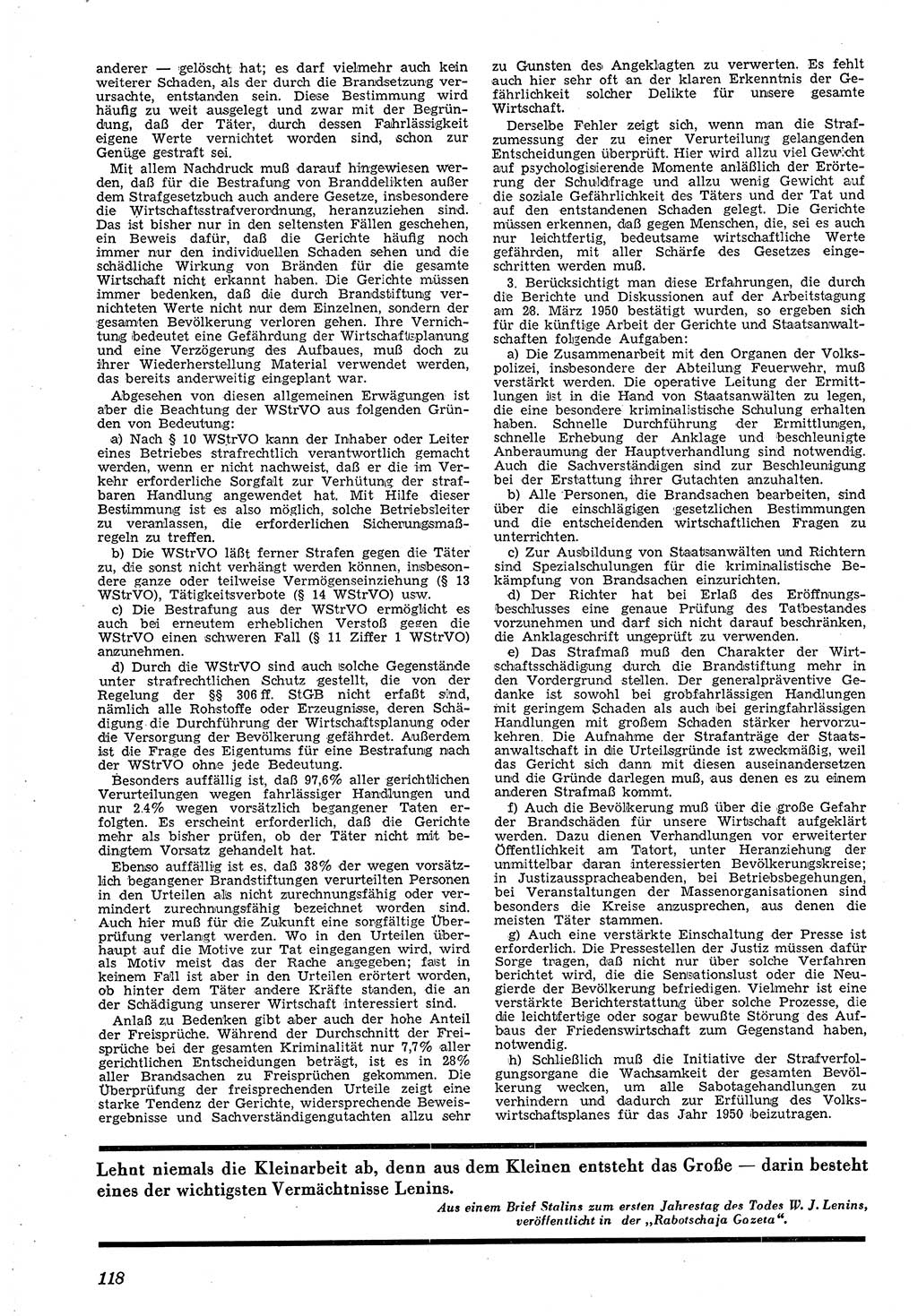 Neue Justiz (NJ), Zeitschrift für Recht und Rechtswissenschaft [Deutsche Demokratische Republik (DDR)], 4. Jahrgang 1950, Seite 118 (NJ DDR 1950, S. 118)