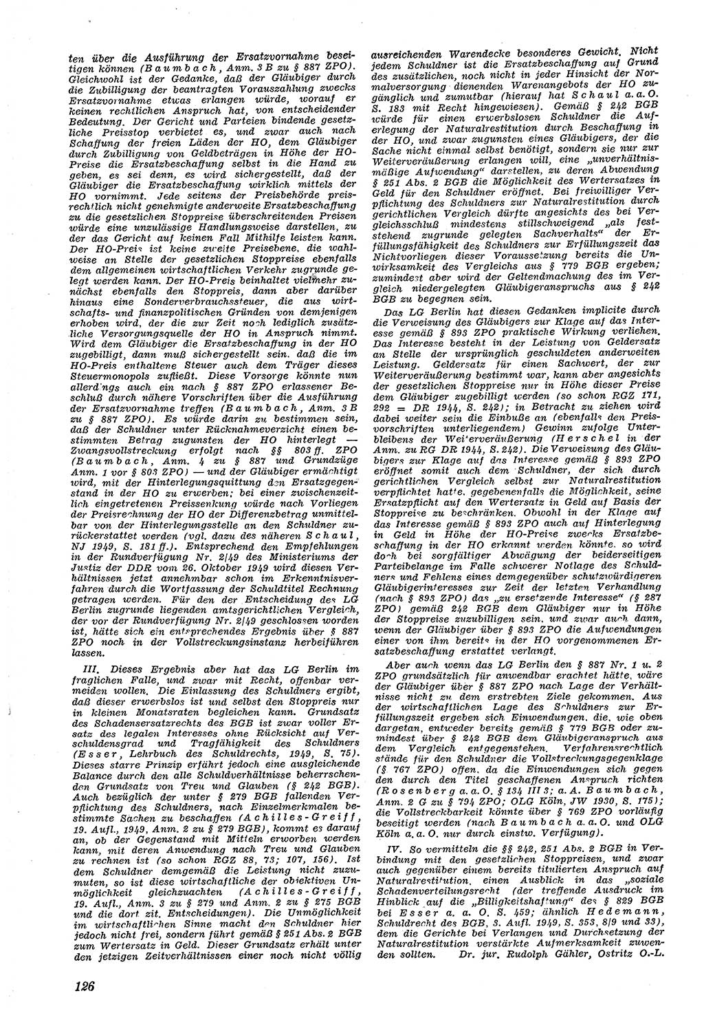 Neue Justiz (NJ), Zeitschrift für Recht und Rechtswissenschaft [Deutsche Demokratische Republik (DDR)], 4. Jahrgang 1950, Seite 126 (NJ DDR 1950, S. 126)