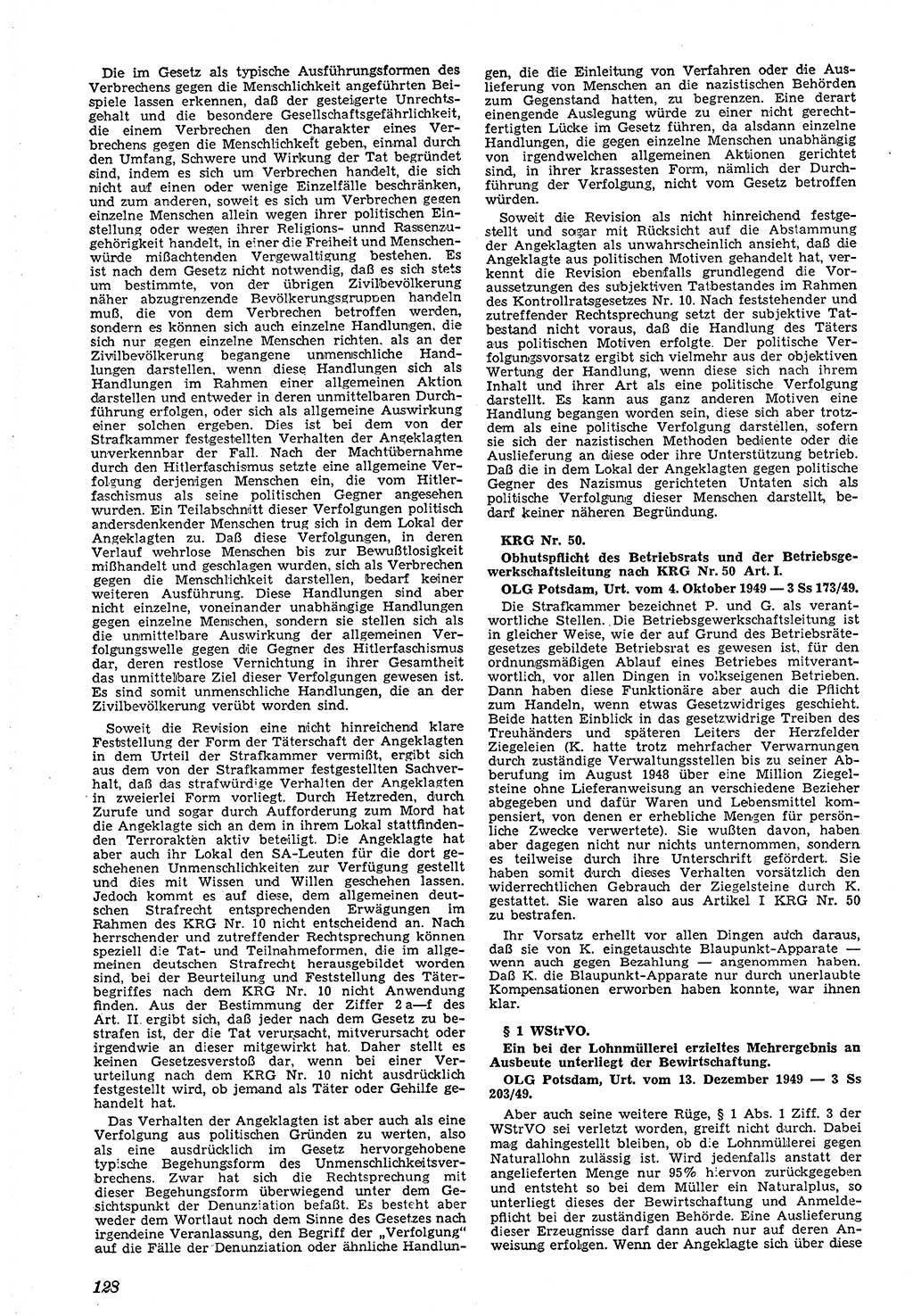 Neue Justiz (NJ), Zeitschrift für Recht und Rechtswissenschaft [Deutsche Demokratische Republik (DDR)], 4. Jahrgang 1950, Seite 128 (NJ DDR 1950, S. 128)