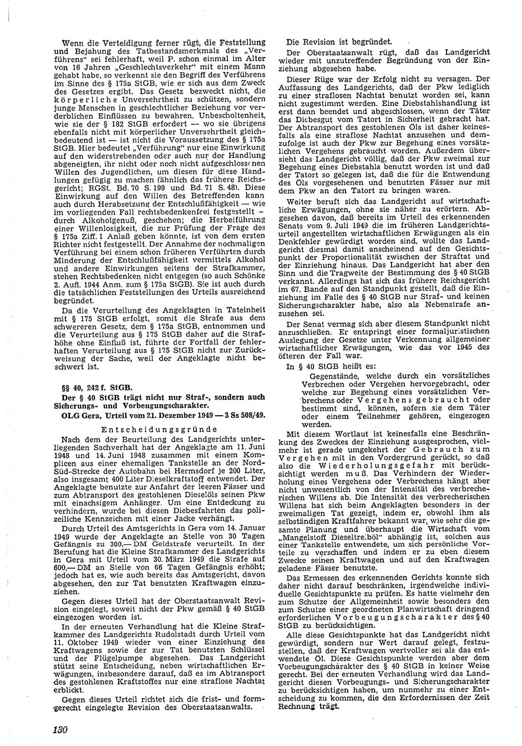 Neue Justiz (NJ), Zeitschrift für Recht und Rechtswissenschaft [Deutsche Demokratische Republik (DDR)], 4. Jahrgang 1950, Seite 130 (NJ DDR 1950, S. 130)