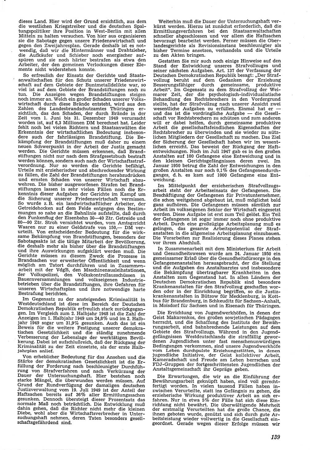 Neue Justiz (NJ), Zeitschrift für Recht und Rechtswissenschaft [Deutsche Demokratische Republik (DDR)], 4. Jahrgang 1950, Seite 139 (NJ DDR 1950, S. 139)