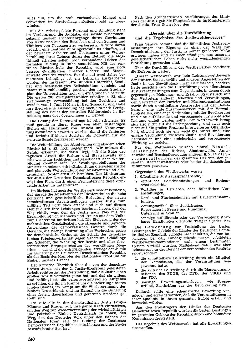 Neue Justiz (NJ), Zeitschrift für Recht und Rechtswissenschaft [Deutsche Demokratische Republik (DDR)], 4. Jahrgang 1950, Seite 140 (NJ DDR 1950, S. 140)