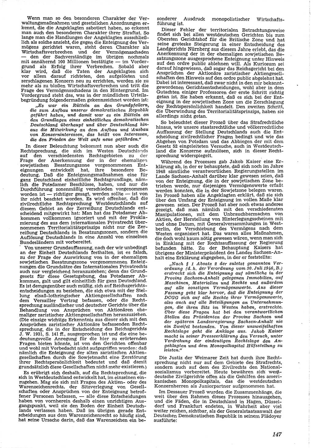 Neue Justiz (NJ), Zeitschrift für Recht und Rechtswissenschaft [Deutsche Demokratische Republik (DDR)], 4. Jahrgang 1950, Seite 147 (NJ DDR 1950, S. 147)