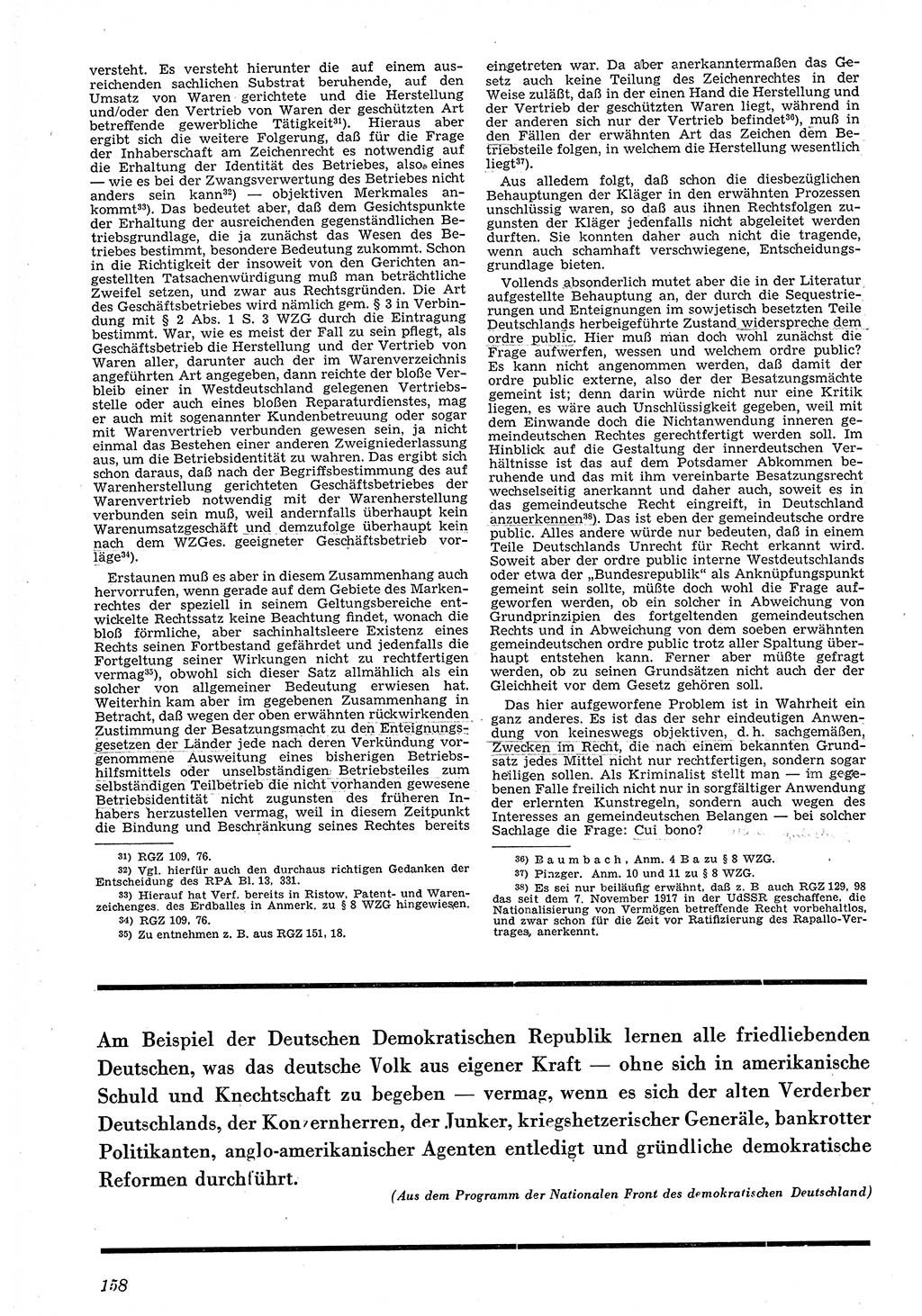 Neue Justiz (NJ), Zeitschrift für Recht und Rechtswissenschaft [Deutsche Demokratische Republik (DDR)], 4. Jahrgang 1950, Seite 158 (NJ DDR 1950, S. 158)
