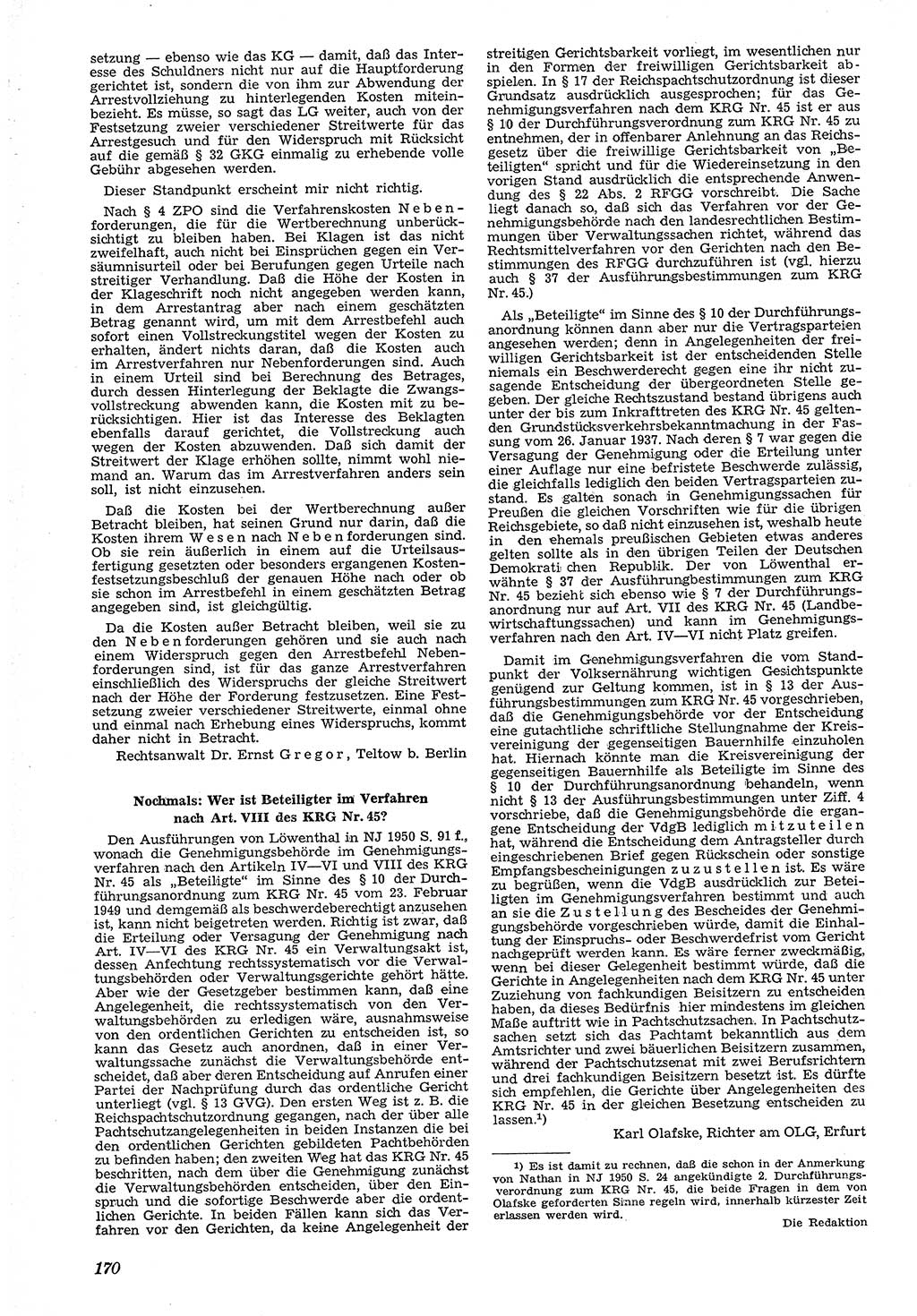 Neue Justiz (NJ), Zeitschrift für Recht und Rechtswissenschaft [Deutsche Demokratische Republik (DDR)], 4. Jahrgang 1950, Seite 170 (NJ DDR 1950, S. 170)
