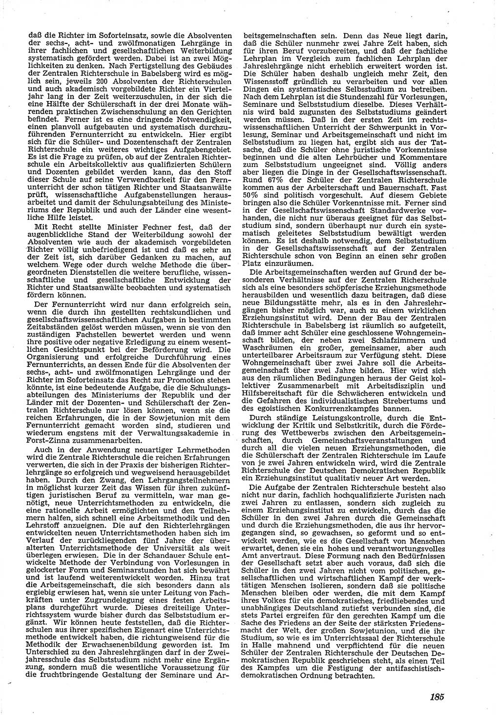 Neue Justiz (NJ), Zeitschrift für Recht und Rechtswissenschaft [Deutsche Demokratische Republik (DDR)], 4. Jahrgang 1950, Seite 185 (NJ DDR 1950, S. 185)