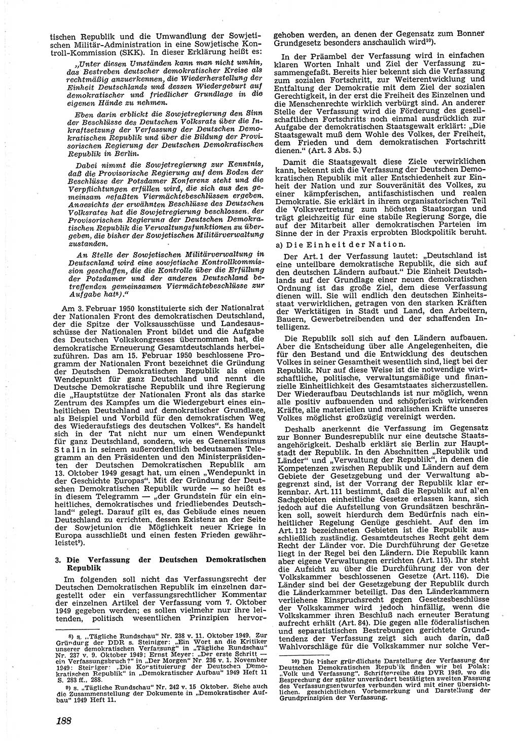 Neue Justiz (NJ), Zeitschrift für Recht und Rechtswissenschaft [Deutsche Demokratische Republik (DDR)], 4. Jahrgang 1950, Seite 188 (NJ DDR 1950, S. 188)