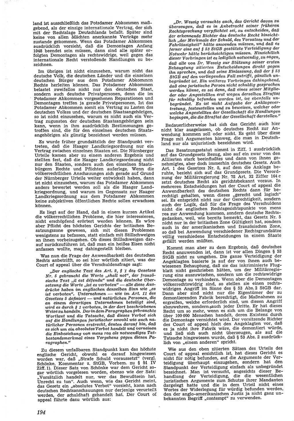 Neue Justiz (NJ), Zeitschrift für Recht und Rechtswissenschaft [Deutsche Demokratische Republik (DDR)], 4. Jahrgang 1950, Seite 194 (NJ DDR 1950, S. 194)