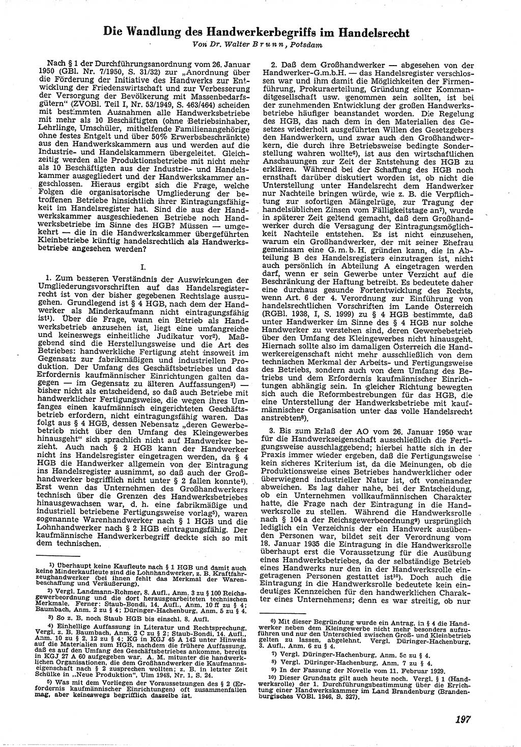 Neue Justiz (NJ), Zeitschrift für Recht und Rechtswissenschaft [Deutsche Demokratische Republik (DDR)], 4. Jahrgang 1950, Seite 197 (NJ DDR 1950, S. 197)