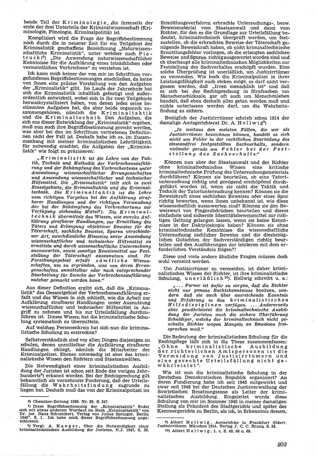 Neue Justiz (NJ), Zeitschrift für Recht und Rechtswissenschaft [Deutsche Demokratische Republik (DDR)], 4. Jahrgang 1950, Seite 203 (NJ DDR 1950, S. 203)