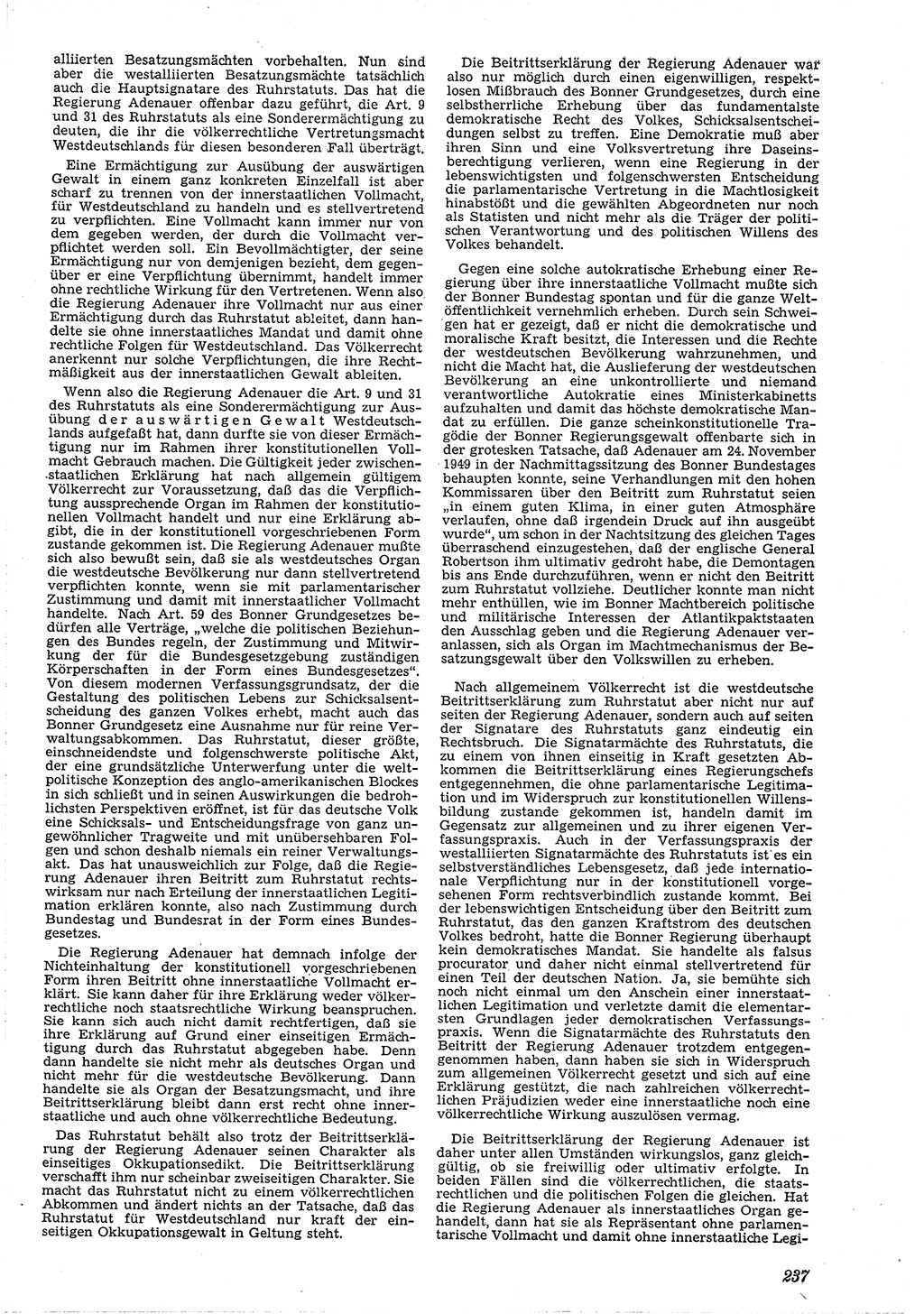 Neue Justiz (NJ), Zeitschrift für Recht und Rechtswissenschaft [Deutsche Demokratische Republik (DDR)], 4. Jahrgang 1950, Seite 237 (NJ DDR 1950, S. 237)