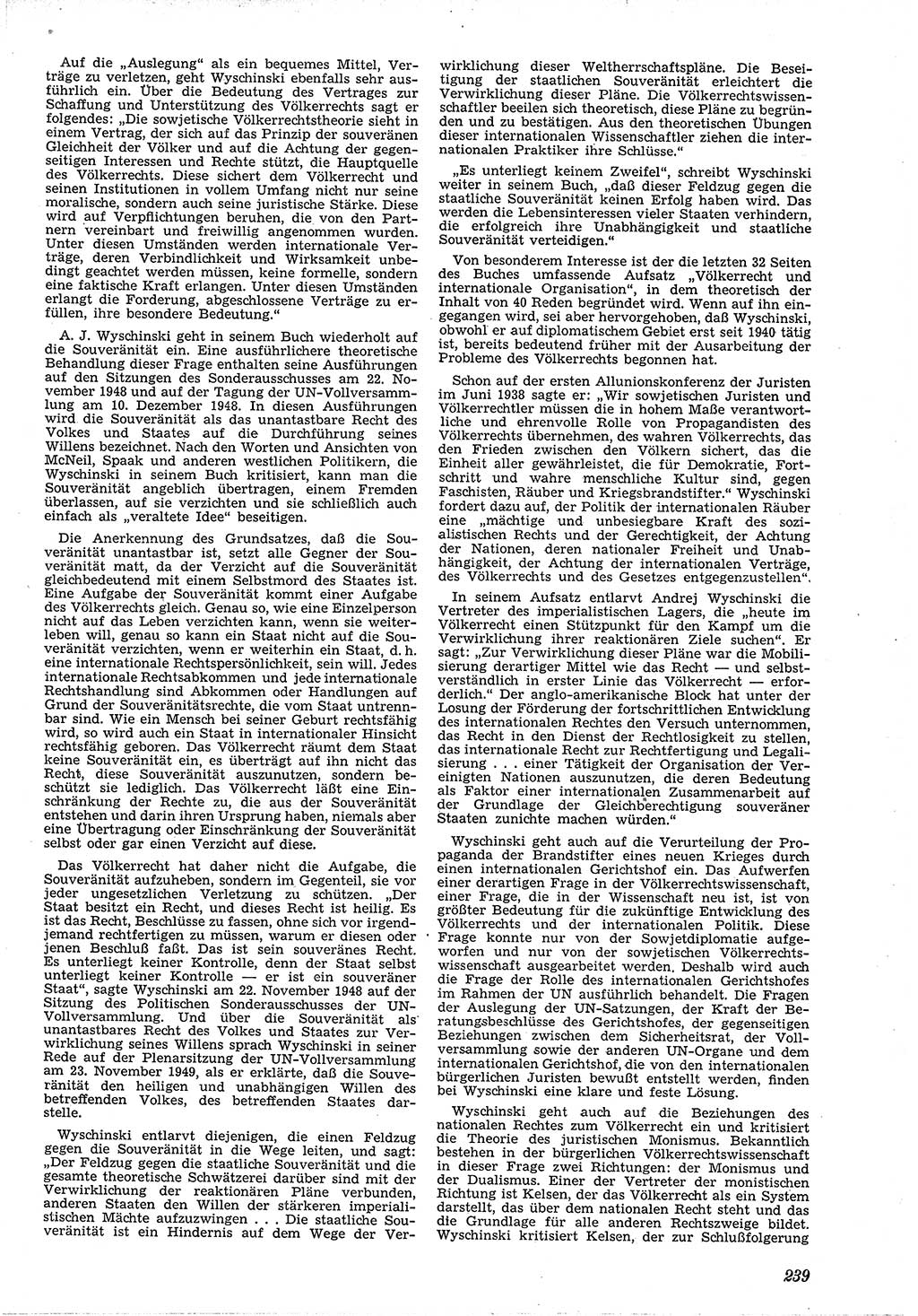 Neue Justiz (NJ), Zeitschrift für Recht und Rechtswissenschaft [Deutsche Demokratische Republik (DDR)], 4. Jahrgang 1950, Seite 239 (NJ DDR 1950, S. 239)