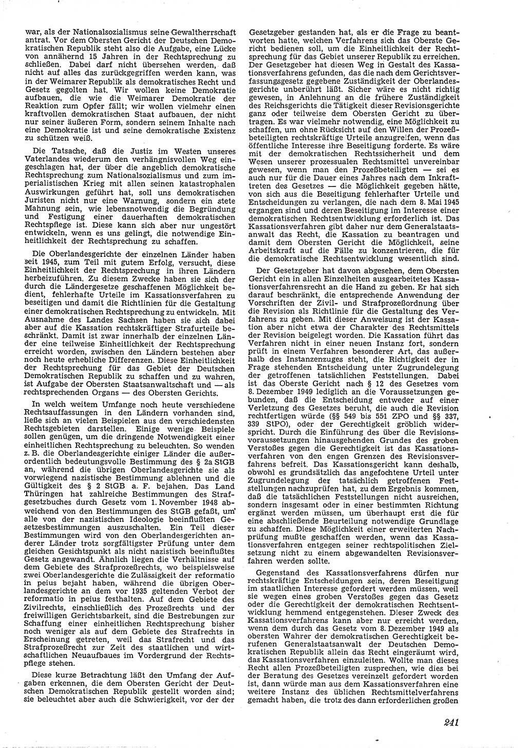 Neue Justiz (NJ), Zeitschrift für Recht und Rechtswissenschaft [Deutsche Demokratische Republik (DDR)], 4. Jahrgang 1950, Seite 241 (NJ DDR 1950, S. 241)