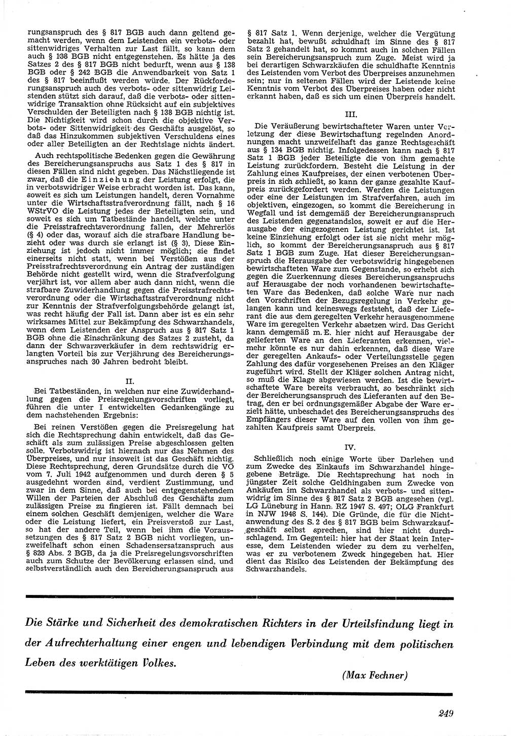 Neue Justiz (NJ), Zeitschrift für Recht und Rechtswissenschaft [Deutsche Demokratische Republik (DDR)], 4. Jahrgang 1950, Seite 249 (NJ DDR 1950, S. 249)