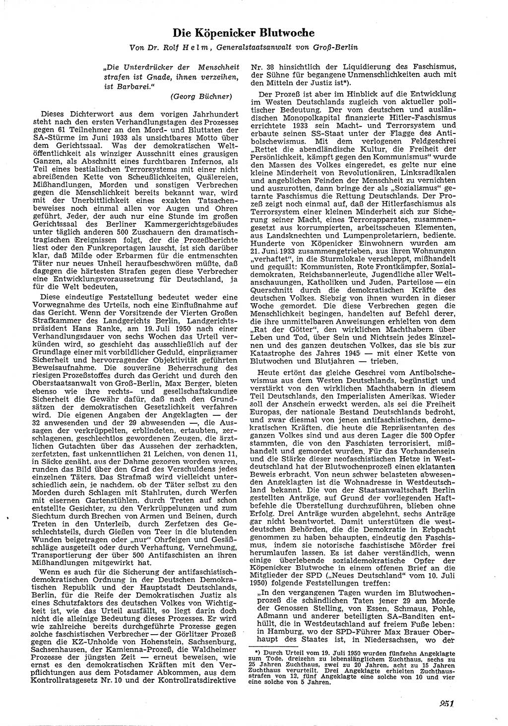 Neue Justiz (NJ), Zeitschrift für Recht und Rechtswissenschaft [Deutsche Demokratische Republik (DDR)], 4. Jahrgang 1950, Seite 251 (NJ DDR 1950, S. 251)