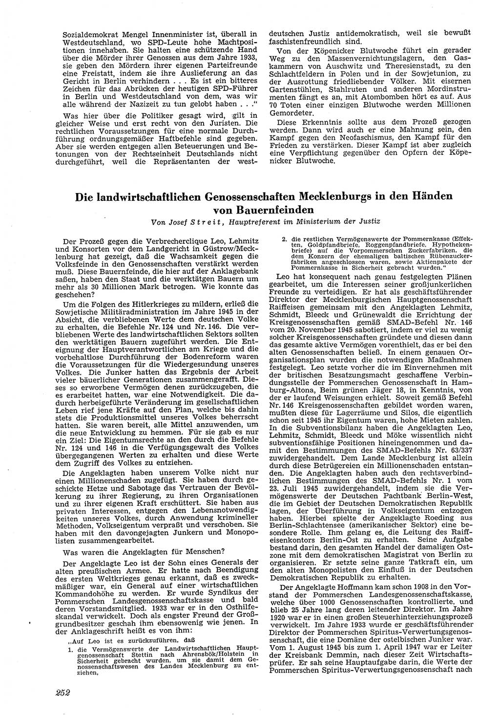 Neue Justiz (NJ), Zeitschrift für Recht und Rechtswissenschaft [Deutsche Demokratische Republik (DDR)], 4. Jahrgang 1950, Seite 252 (NJ DDR 1950, S. 252)