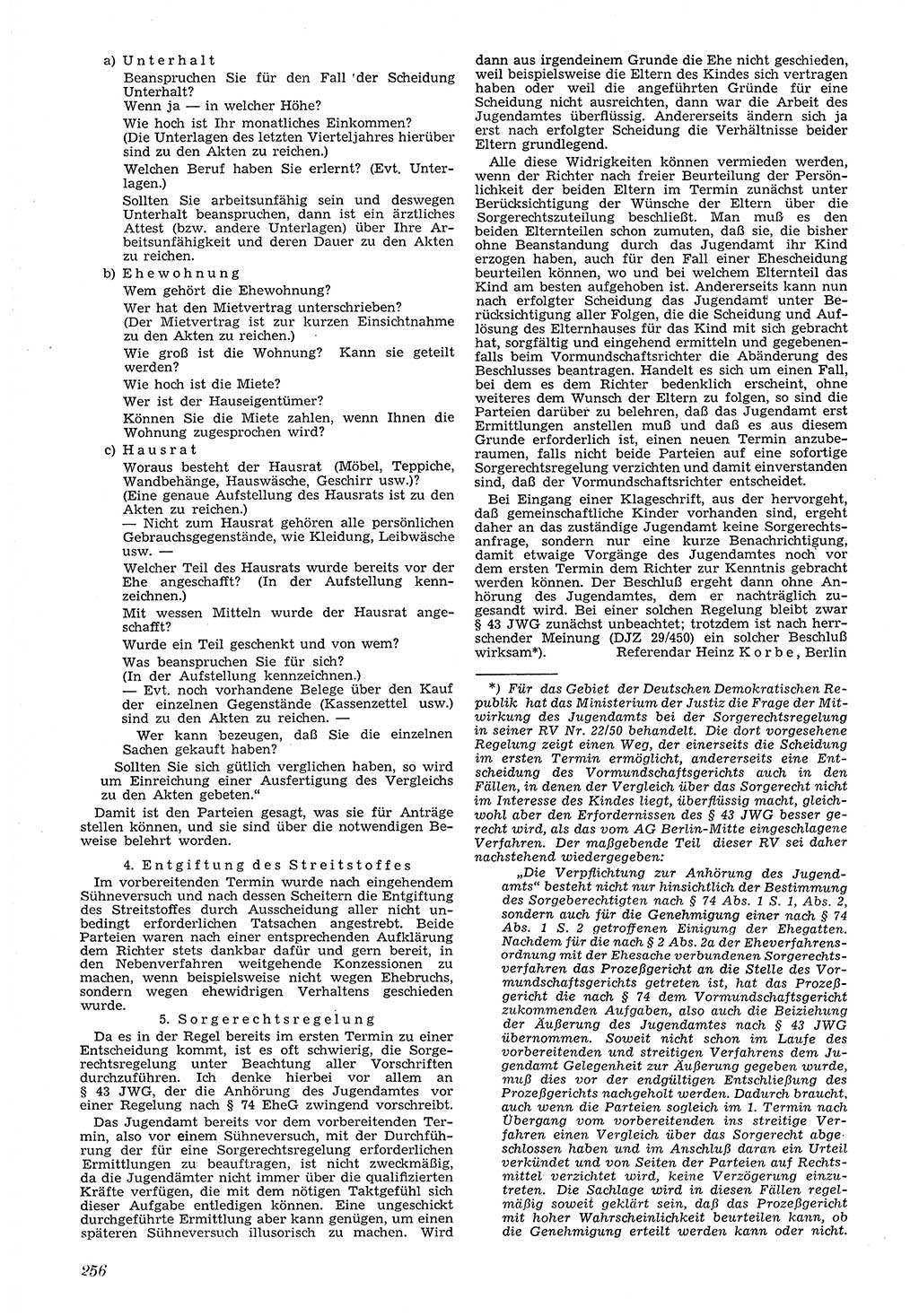 Neue Justiz (NJ), Zeitschrift für Recht und Rechtswissenschaft [Deutsche Demokratische Republik (DDR)], 4. Jahrgang 1950, Seite 256 (NJ DDR 1950, S. 256)