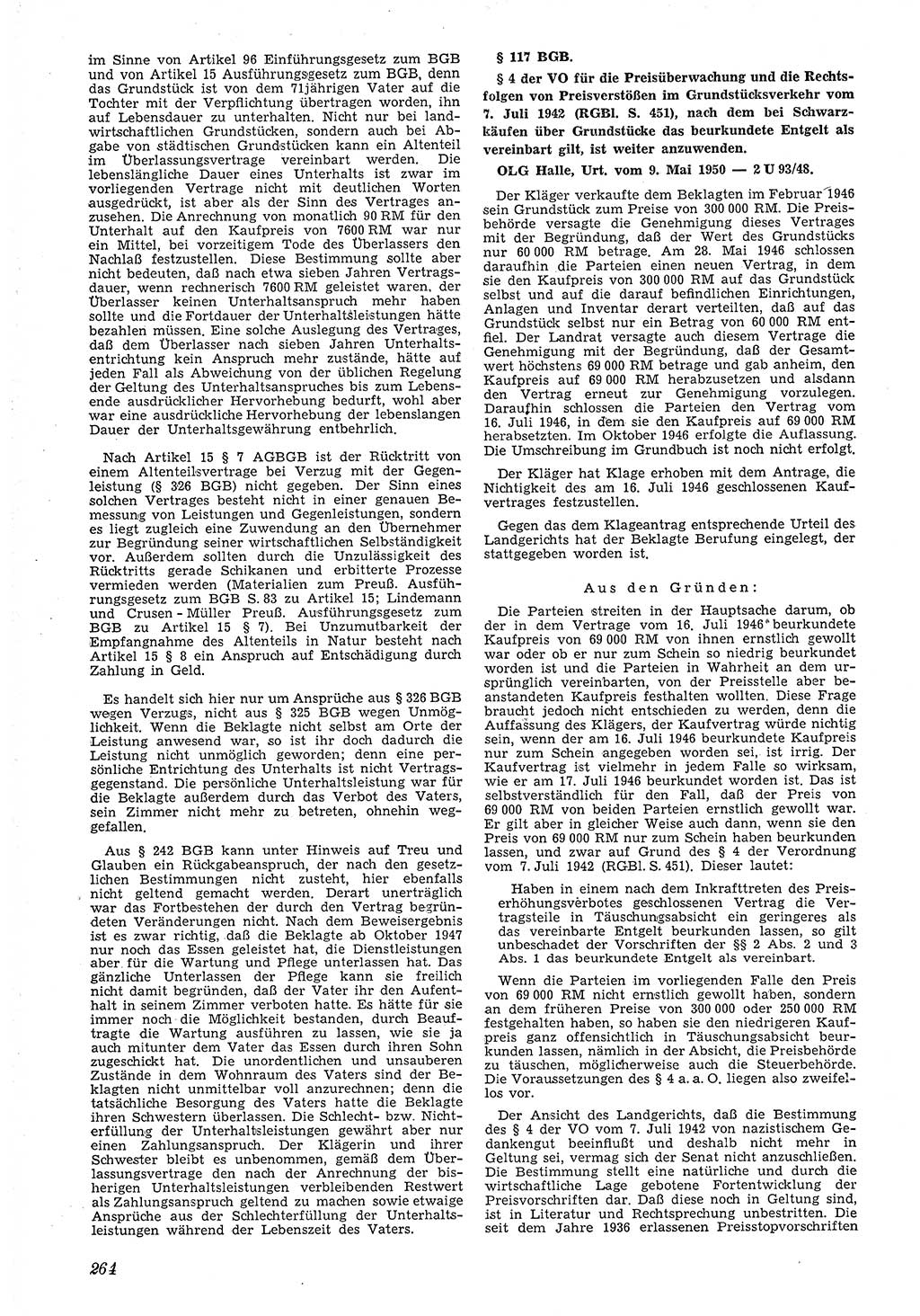 Neue Justiz (NJ), Zeitschrift für Recht und Rechtswissenschaft [Deutsche Demokratische Republik (DDR)], 4. Jahrgang 1950, Seite 264 (NJ DDR 1950, S. 264)