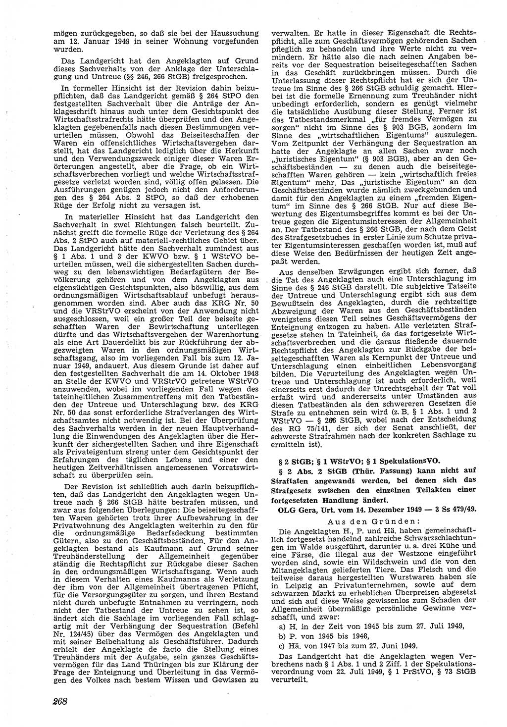 Neue Justiz (NJ), Zeitschrift für Recht und Rechtswissenschaft [Deutsche Demokratische Republik (DDR)], 4. Jahrgang 1950, Seite 268 (NJ DDR 1950, S. 268)