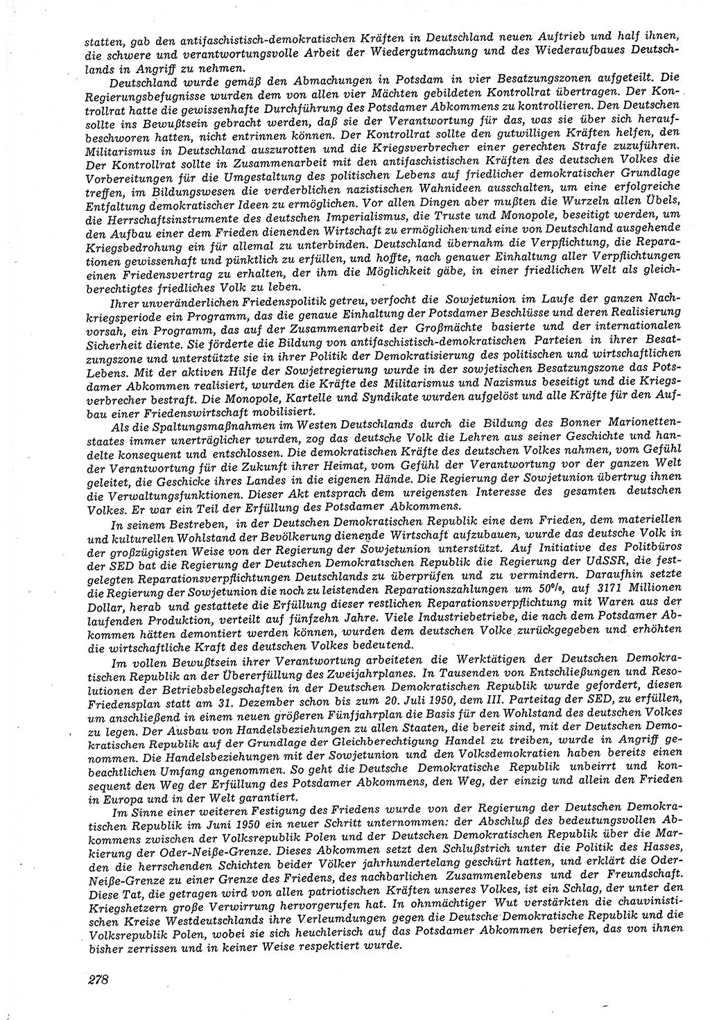 Neue Justiz (NJ), Zeitschrift für Recht und Rechtswissenschaft [Deutsche Demokratische Republik (DDR)], 4. Jahrgang 1950, Seite 278 (NJ DDR 1950, S. 278)