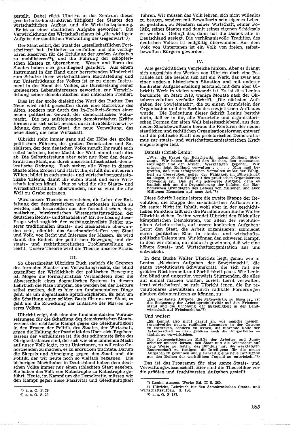 Neue Justiz (NJ), Zeitschrift für Recht und Rechtswissenschaft [Deutsche Demokratische Republik (DDR)], 4. Jahrgang 1950, Seite 283 (NJ DDR 1950, S. 283)