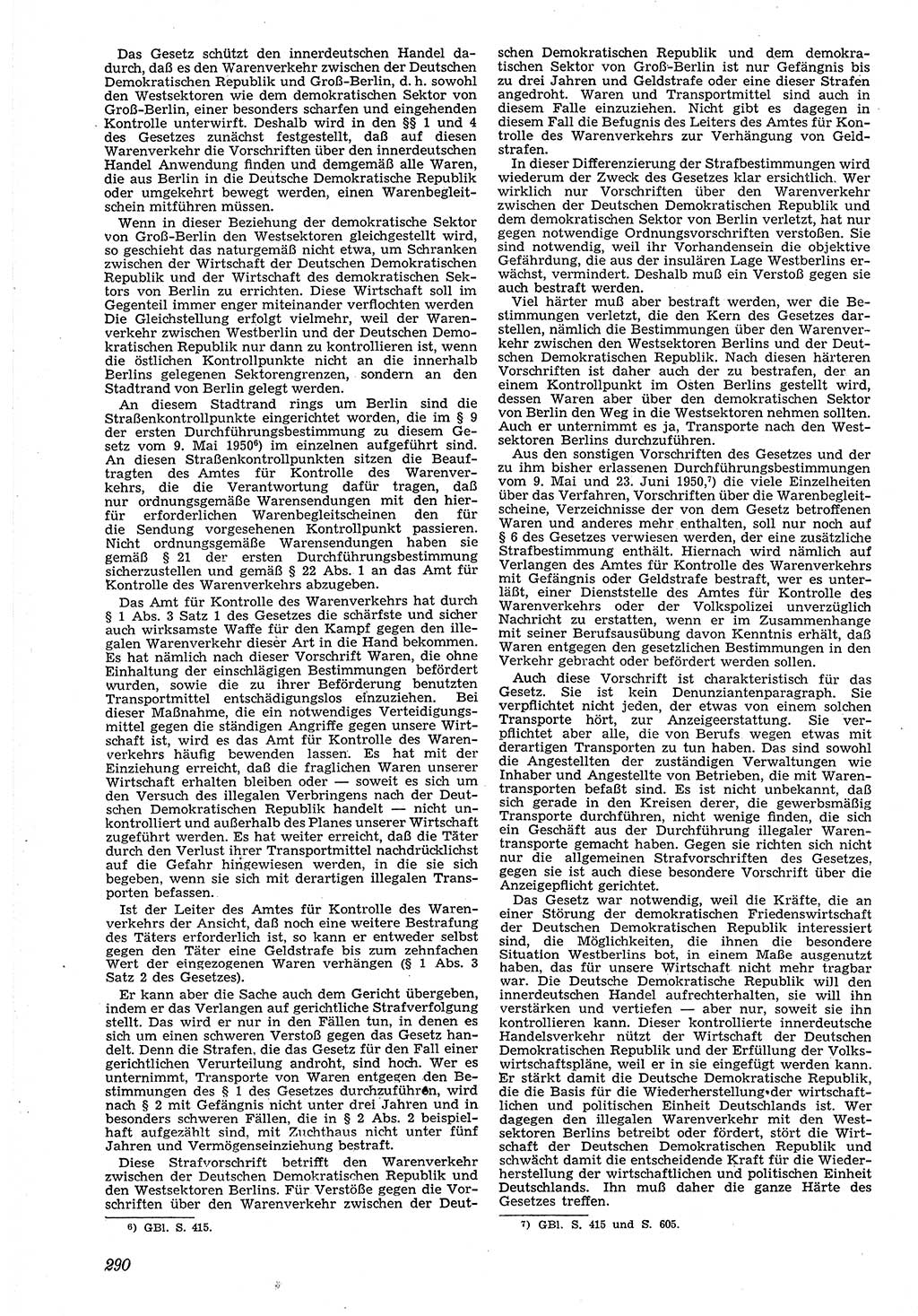 Neue Justiz (NJ), Zeitschrift für Recht und Rechtswissenschaft [Deutsche Demokratische Republik (DDR)], 4. Jahrgang 1950, Seite 290 (NJ DDR 1950, S. 290)