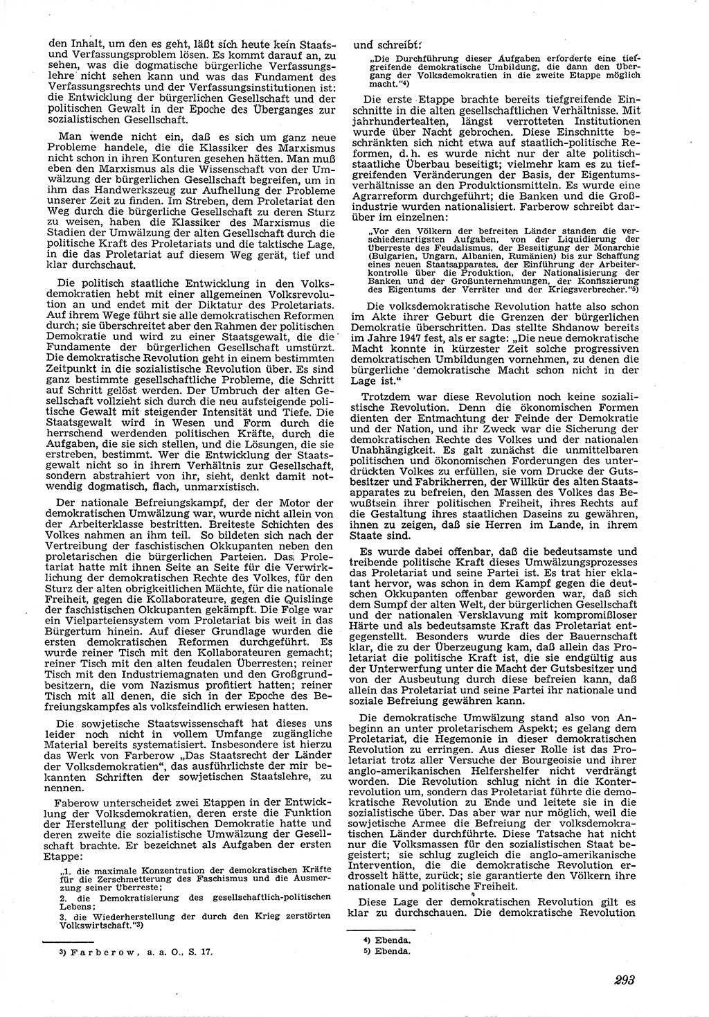 Neue Justiz (NJ), Zeitschrift für Recht und Rechtswissenschaft [Deutsche Demokratische Republik (DDR)], 4. Jahrgang 1950, Seite 293 (NJ DDR 1950, S. 293)
