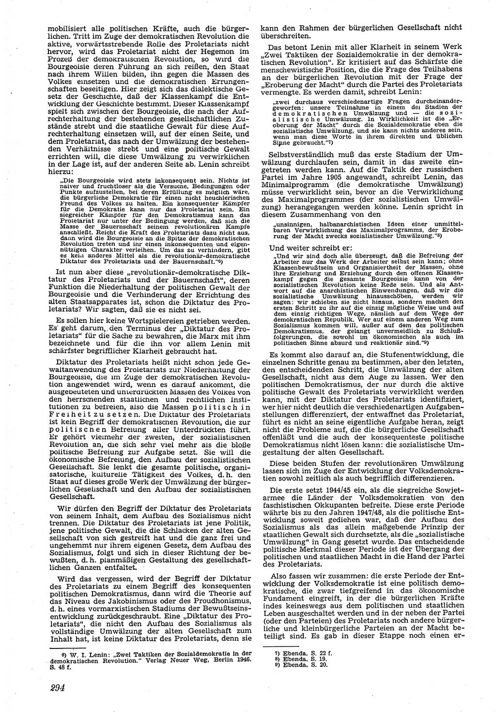Neue Justiz (NJ), Zeitschrift für Recht und Rechtswissenschaft [Deutsche Demokratische Republik (DDR)], 4. Jahrgang 1950, Seite 294 (NJ DDR 1950, S. 294)