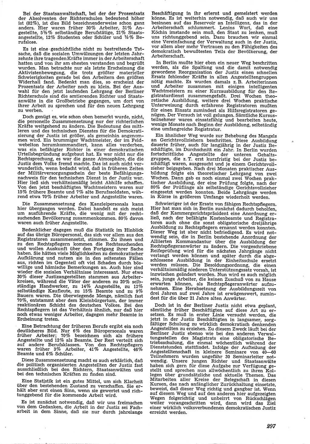 Neue Justiz (NJ), Zeitschrift für Recht und Rechtswissenschaft [Deutsche Demokratische Republik (DDR)], 4. Jahrgang 1950, Seite 297 (NJ DDR 1950, S. 297)