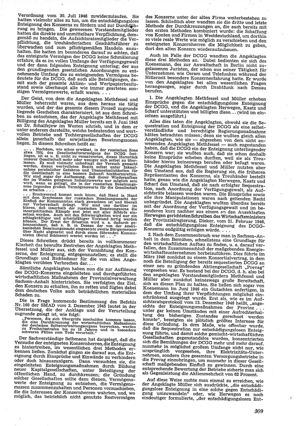 Neue Justiz (NJ), Zeitschrift für Recht und Rechtswissenschaft [Deutsche Demokratische Republik (DDR)], 4. Jahrgang 1950, Seite 309 (NJ DDR 1950, S. 309)