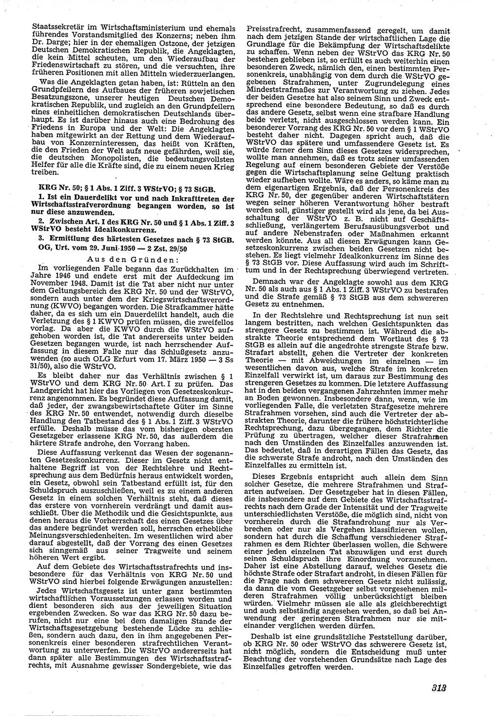 Neue Justiz (NJ), Zeitschrift für Recht und Rechtswissenschaft [Deutsche Demokratische Republik (DDR)], 4. Jahrgang 1950, Seite 313 (NJ DDR 1950, S. 313)