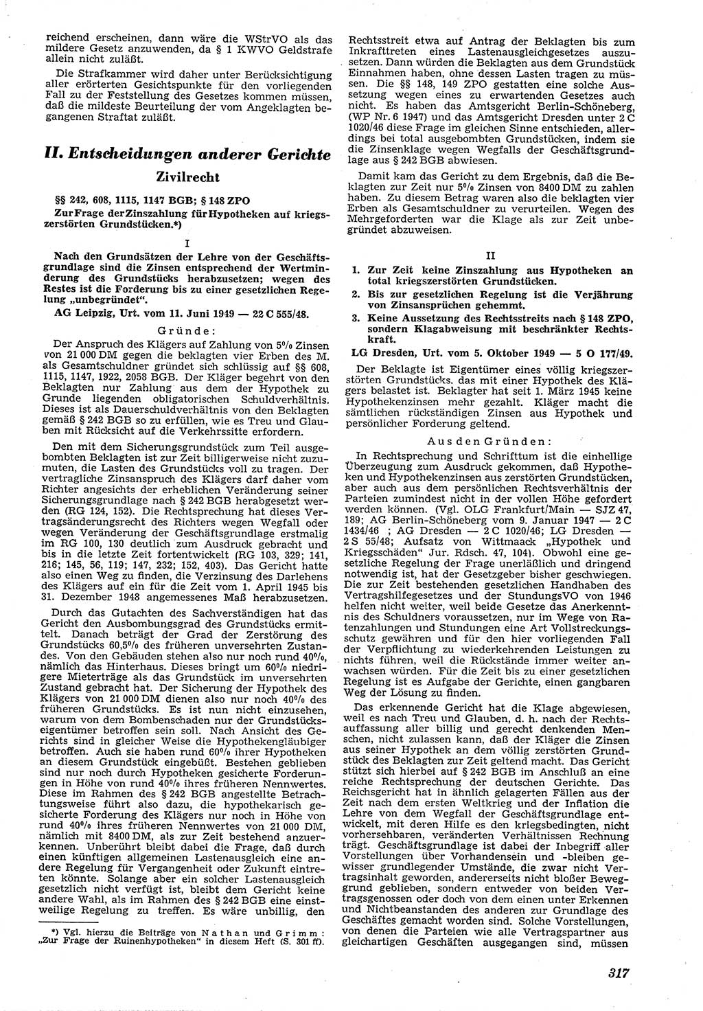 Neue Justiz (NJ), Zeitschrift für Recht und Rechtswissenschaft [Deutsche Demokratische Republik (DDR)], 4. Jahrgang 1950, Seite 317 (NJ DDR 1950, S. 317)
