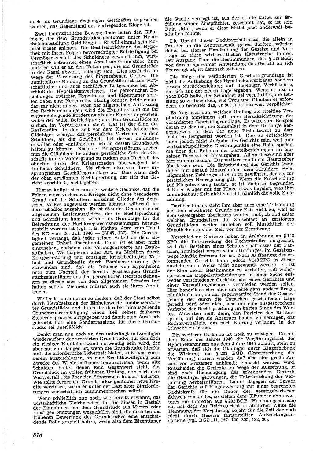 Neue Justiz (NJ), Zeitschrift für Recht und Rechtswissenschaft [Deutsche Demokratische Republik (DDR)], 4. Jahrgang 1950, Seite 318 (NJ DDR 1950, S. 318)