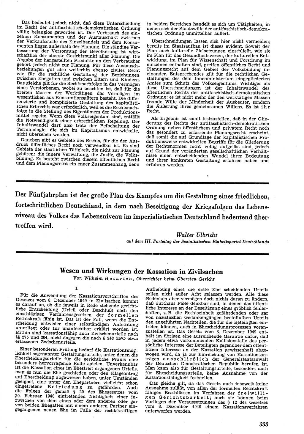Neue Justiz (NJ), Zeitschrift für Recht und Rechtswissenschaft [Deutsche Demokratische Republik (DDR)], 4. Jahrgang 1950, Seite 333 (NJ DDR 1950, S. 333)