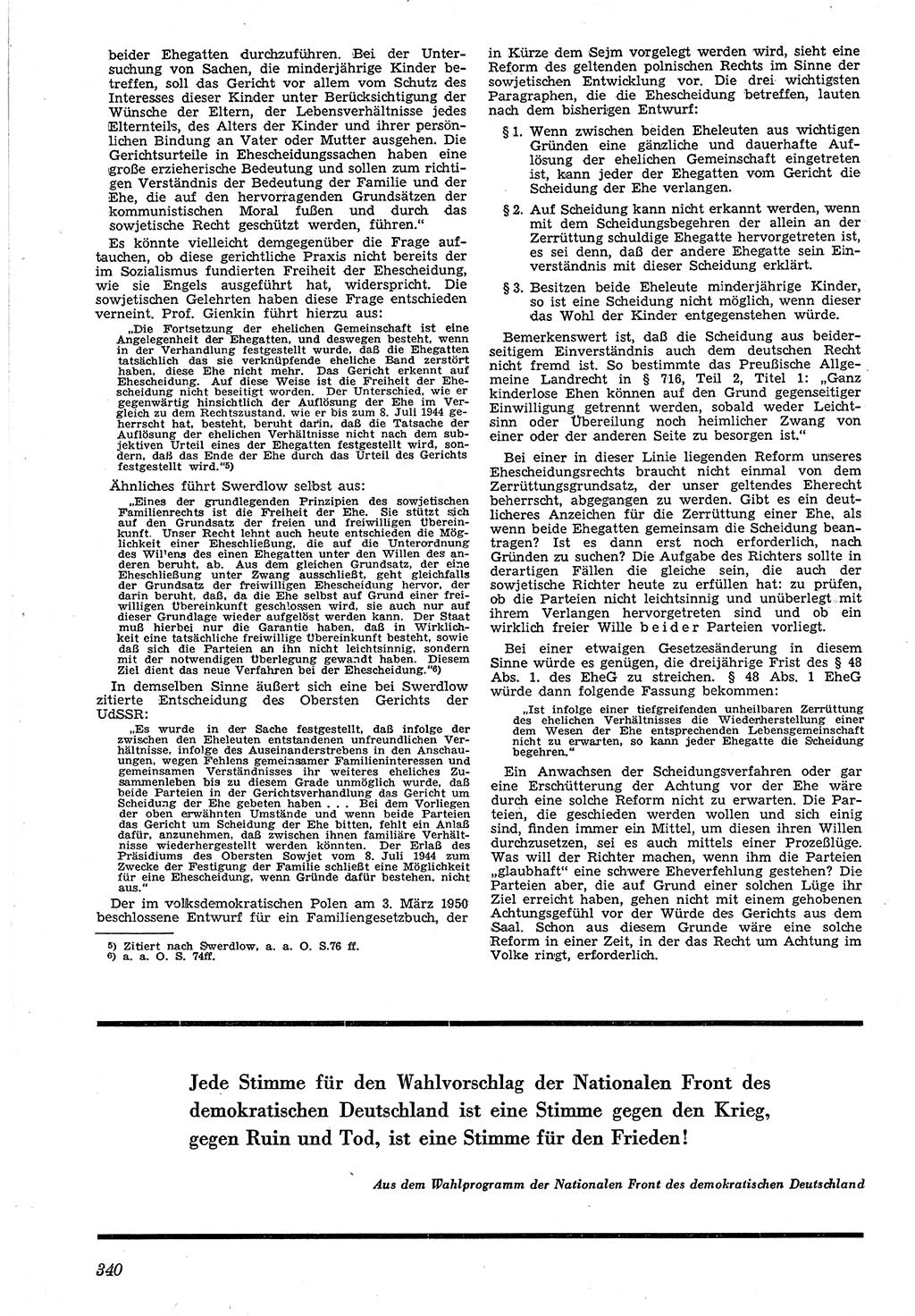 Neue Justiz (NJ), Zeitschrift für Recht und Rechtswissenschaft [Deutsche Demokratische Republik (DDR)], 4. Jahrgang 1950, Seite 340 (NJ DDR 1950, S. 340)