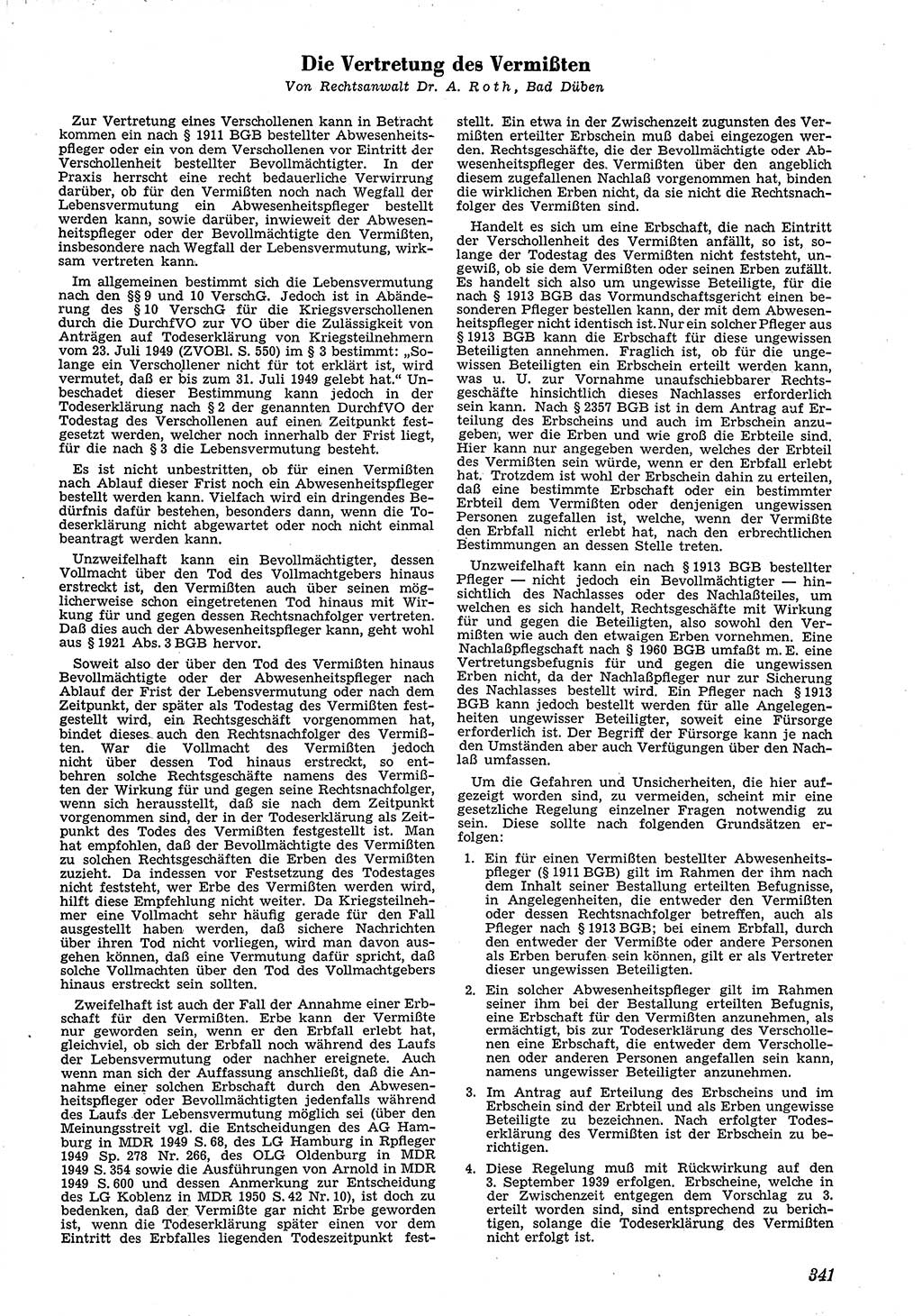 Neue Justiz (NJ), Zeitschrift für Recht und Rechtswissenschaft [Deutsche Demokratische Republik (DDR)], 4. Jahrgang 1950, Seite 341 (NJ DDR 1950, S. 341)