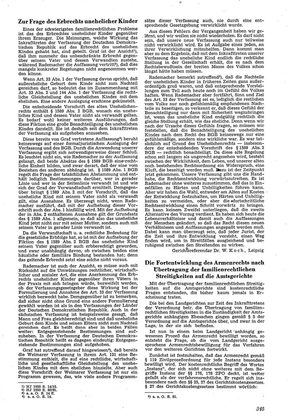Neue Justiz (NJ), Zeitschrift für Recht und Rechtswissenschaft [Deutsche Demokratische Republik (DDR)], 4. Jahrgang 1950, Seite 345 (NJ DDR 1950, S. 345)